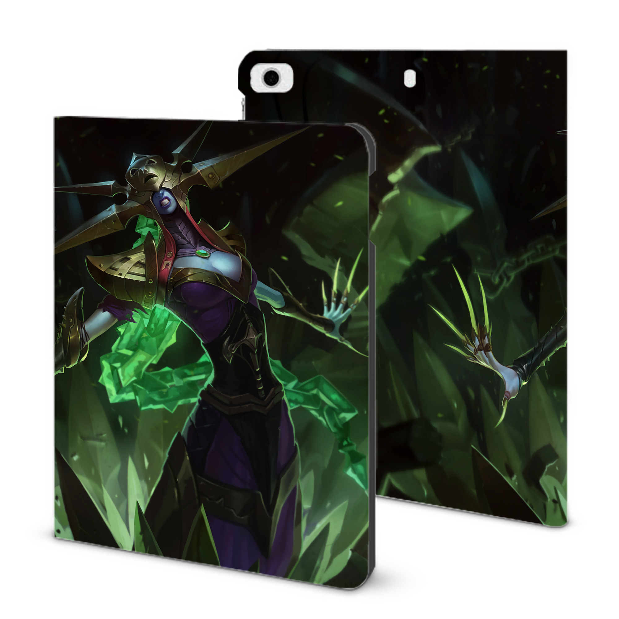 （画像用） リーグ・オブ・レジェンド League of Legends LOL IPad ケース ブック型 PUレザー TPU 耐衝撃 軽量 薄型 ペン収納なし 全面保護 IPad 各モデル対応